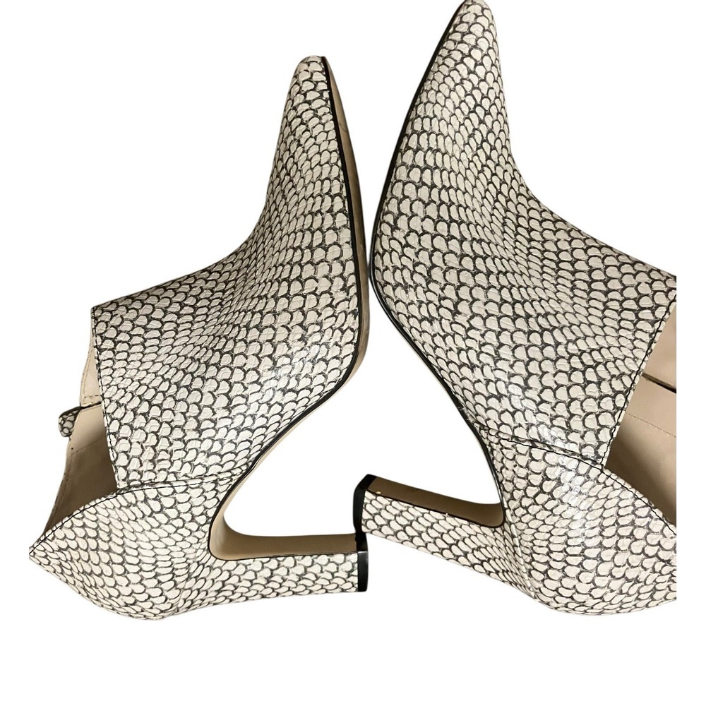 Cole Haan Vestry Edgy Ankle Leather Heel Booties Pointed Toe Snake Print Shoe 7B - Picture 10 of 13